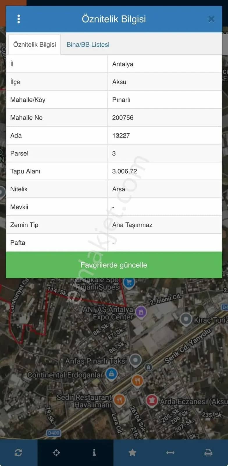 Aksu Pınarlıda 3 Dönüm Arsa ilan görseli