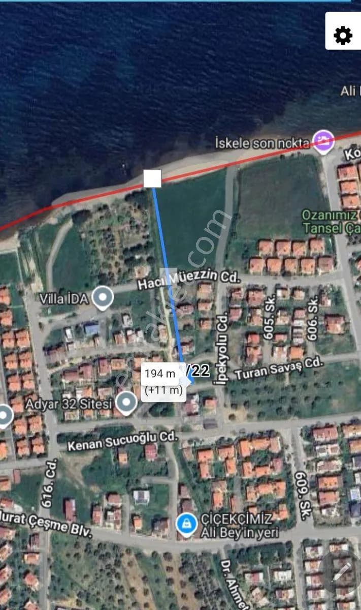 Balıkesir Burhaniye'de Denize 194 M. Mesafede Vılla Arsası