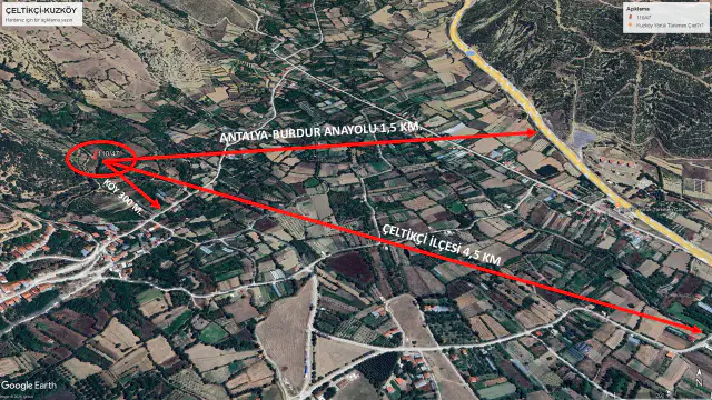 Çeltikçi Kuzköy'de Köyiçi 500 m2 Satılık Bahçe Yol-Su Mevcut — görsel 10