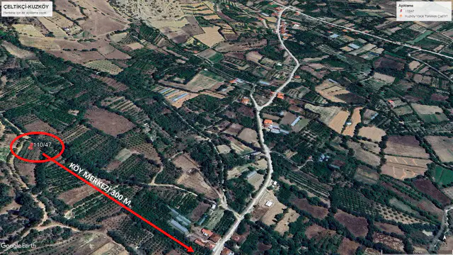 Çeltikçi Kuzköy'de Köyiçi 500 m2 Satılık Bahçe Yol-Su Mevcut — görsel 9