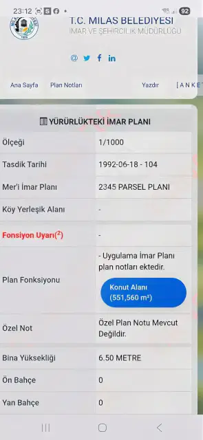Milas'ta Süper Deniz Manzaralı Arsa — görsel 9