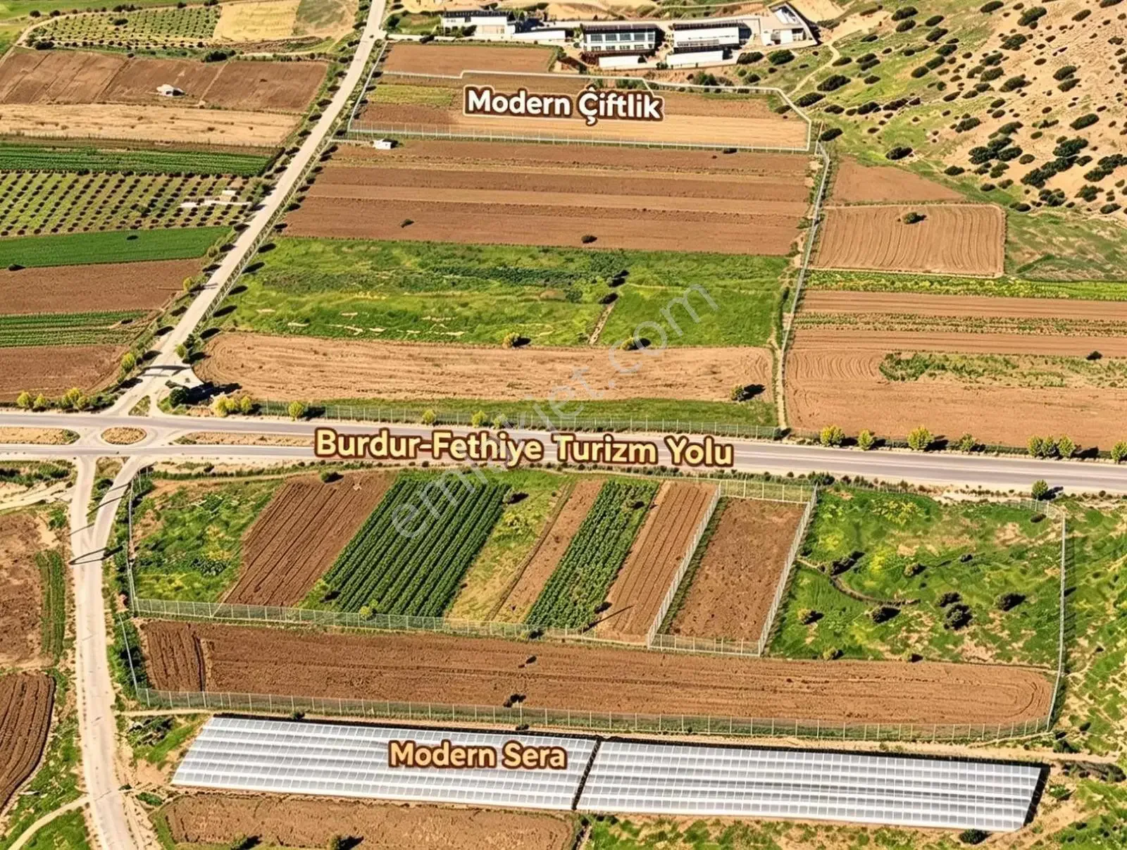 Burdur-fethiye Yoluna Cephe | 4011 M² Damla Sulama+230 Elma — görsel 9