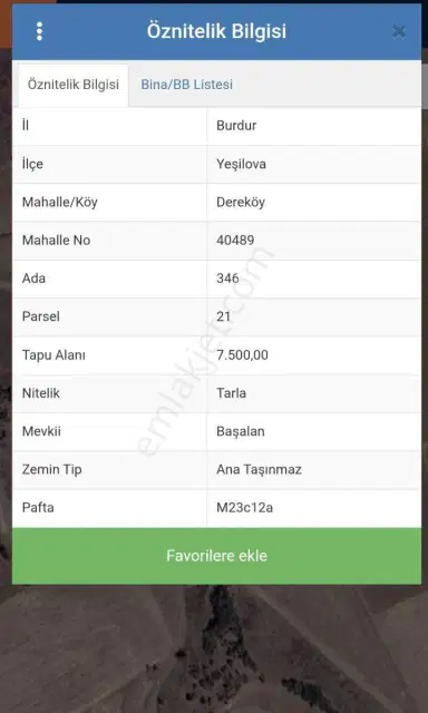 Burdur Yeşilova 'da Satılık Müstakil Tapulu Tarla