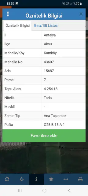 ANTALYA AKSU KUMKÖY'DE YOLA CEPHELİ TEK TAPU YATIRIMLIK ARSA — görsel 3