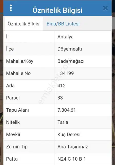 Döşemealtı Bademağacı Yerleşim Yerine Yakın Yatırımlık Tarla — görsel 2
