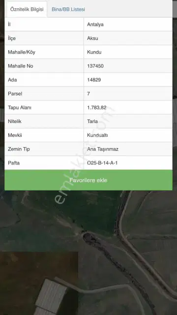 Aksu Kunduda Yatırımlık 1.783 M² Satılık Değerli Tarla — görsel 1