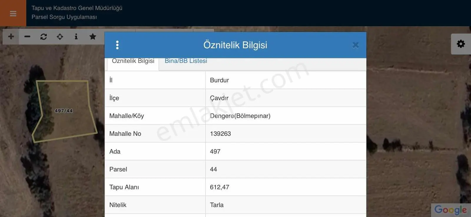 Çavdır Dengere Köyünde Satılık 612 M2 Tarla — görsel 2