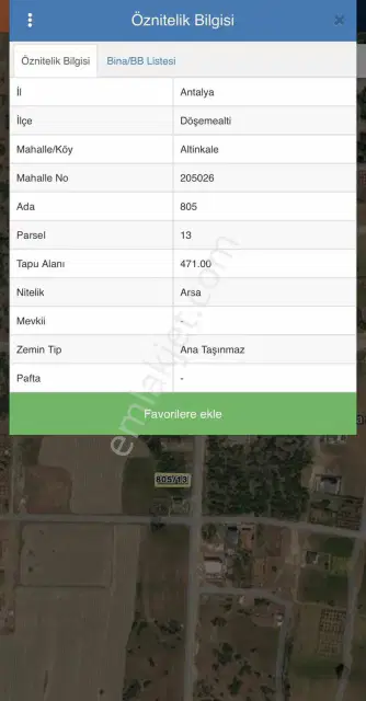 Döşemealtı Altınkale'de 471m2 Satılık Arsa