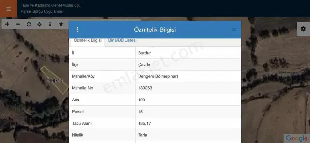Çavdır Dengere Yerleşime Yakın Satılık 435 M2 Tarla — görsel 2