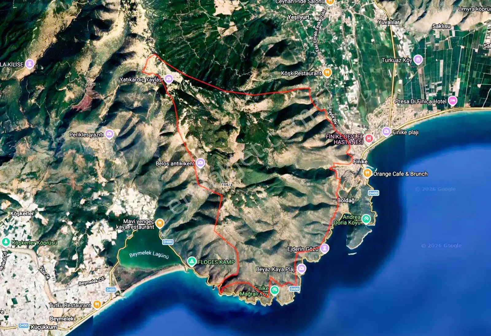 Finike Boldağ Ticaret Turizm Villa İmarlı 369m2 Satılık Parsel — görsel 9