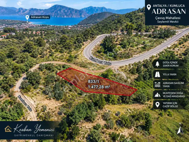Adrasanda Doğayla İç İçe 1.477 M² Satılık Tarla | 833 Ada 1 — görsel 1