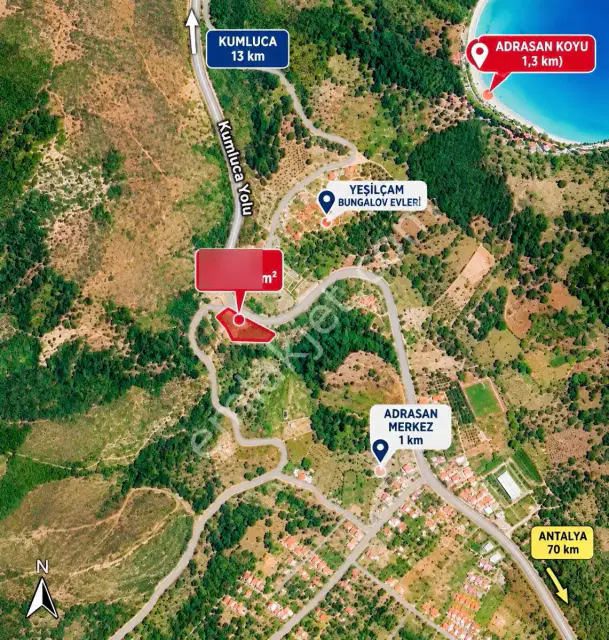 Adrasanda Doğayla İç İçe 1.477 M² Satılık Tarla | 833 Ada 1 — görsel 2