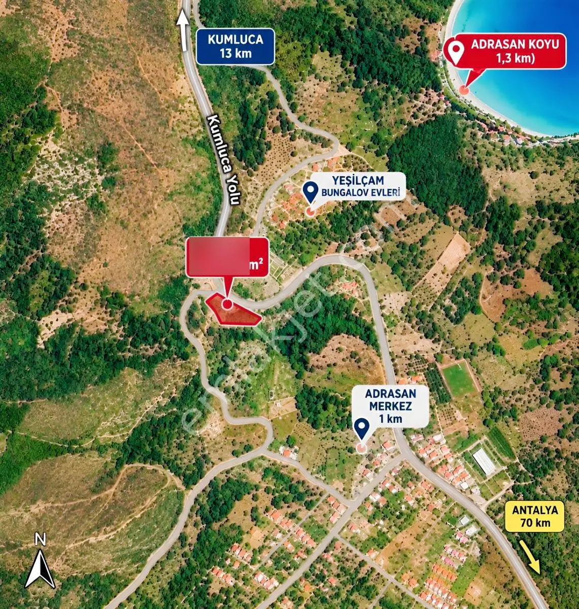 Adrasanda Doğayla İç İçe 1.477 M² Satılık Tarla | 833 Ada 1 — görsel 2